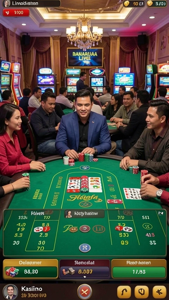 republik77 - Tampilan awal permainan dengan karakter yang menari.